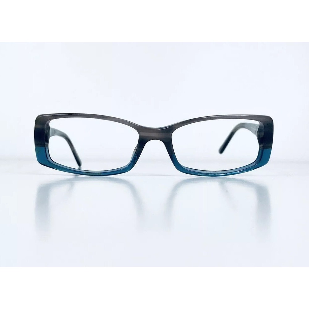 Prada Smoke Gray Wood Grain Blue Clear Glasses Blue Grey Temples Italy 51 15 135